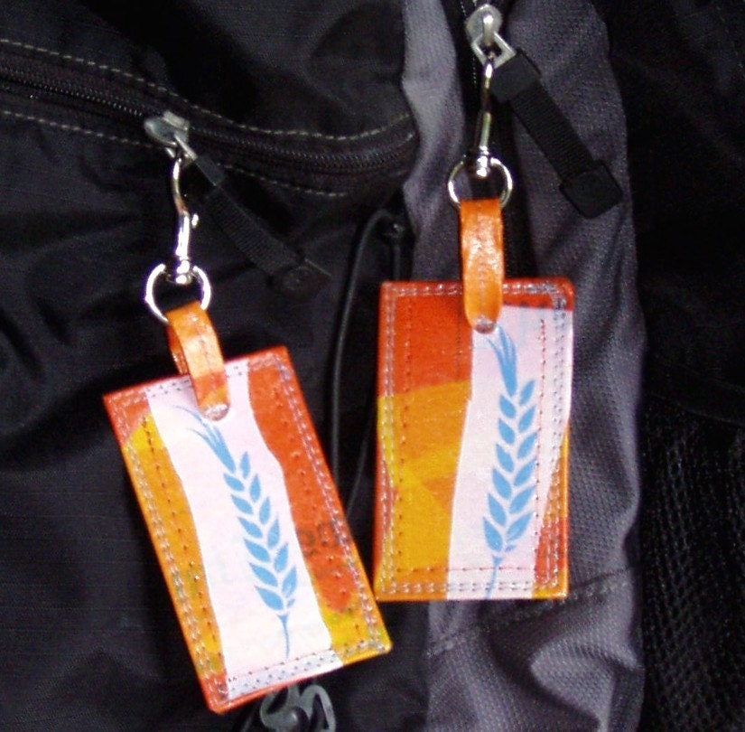 Recycled Fused Plastic Bag Tags for Backpack, suitcase, lunch, keys