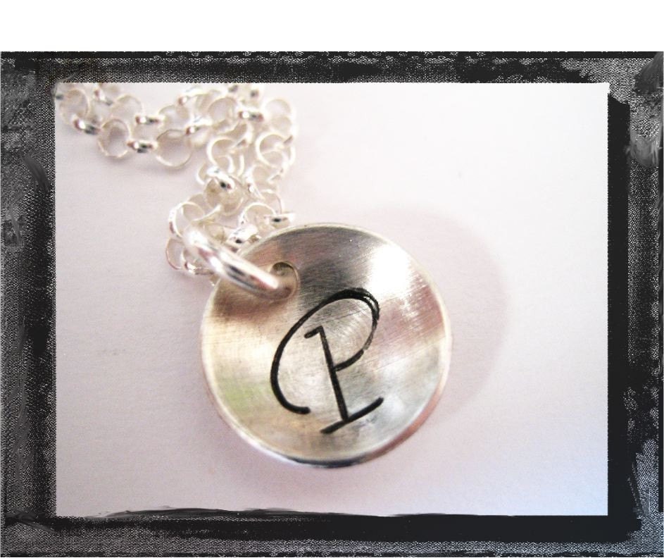 Hand Stamped Necklace - Personalized Jewelry - Initial Charm Necklace