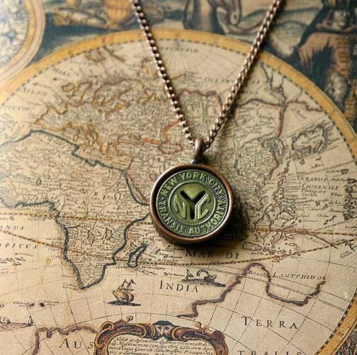 New York City subway Token necklace