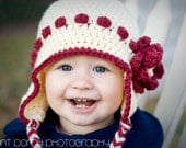 baby hat photography prop berries and flower