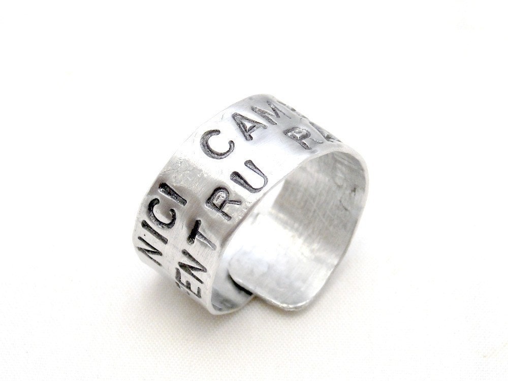 Personalized, Custom Tattoo style Banner Ring