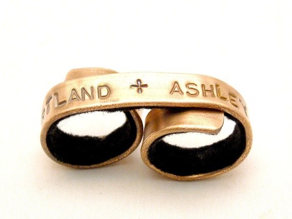 Copper Two Finger Ring, Personalized Two Finger Ring, Personalized Jewelry