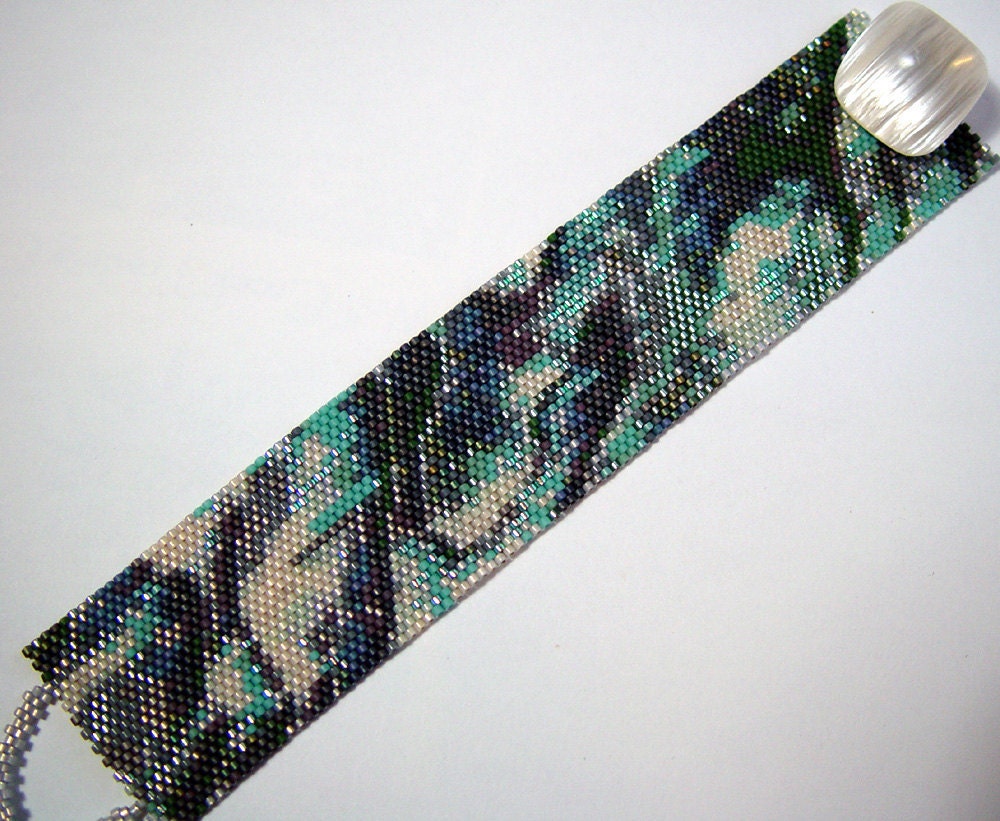 Paua Abstract Cuff OOAK