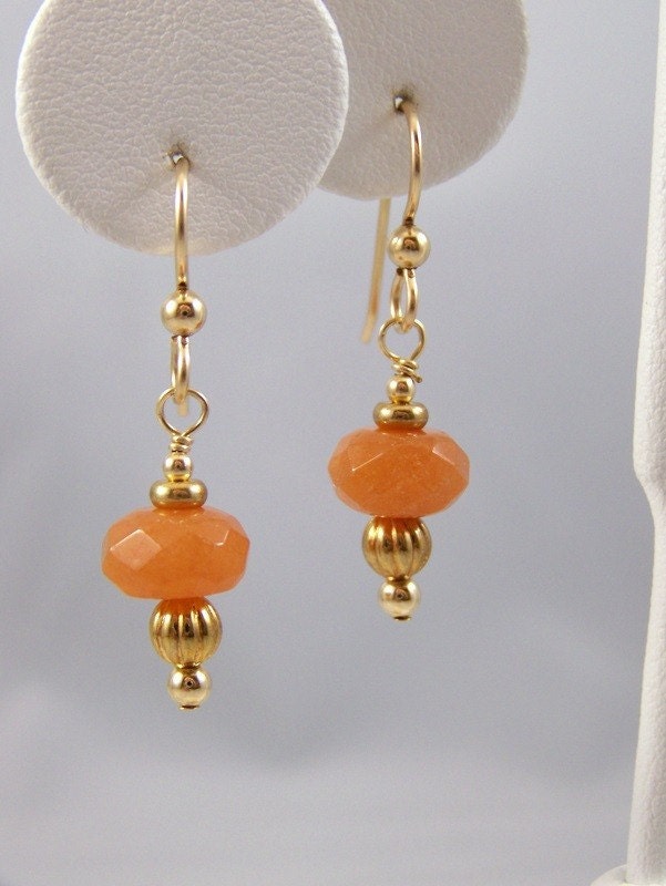 Earrings, Peach Aventurine   JE019