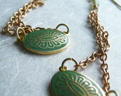 SALE - Take 50% Off - Lilypad - Brass and Vintage Charm Earrings