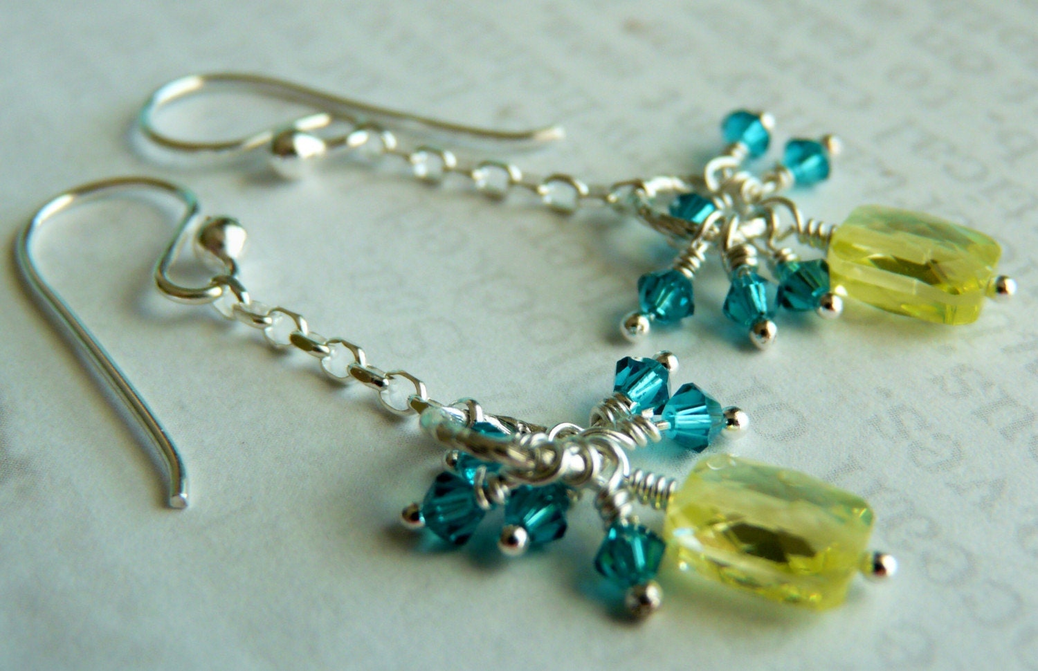 SALE - Take 50% Off - Curacao - Sterling Silver and Crystal Earrings