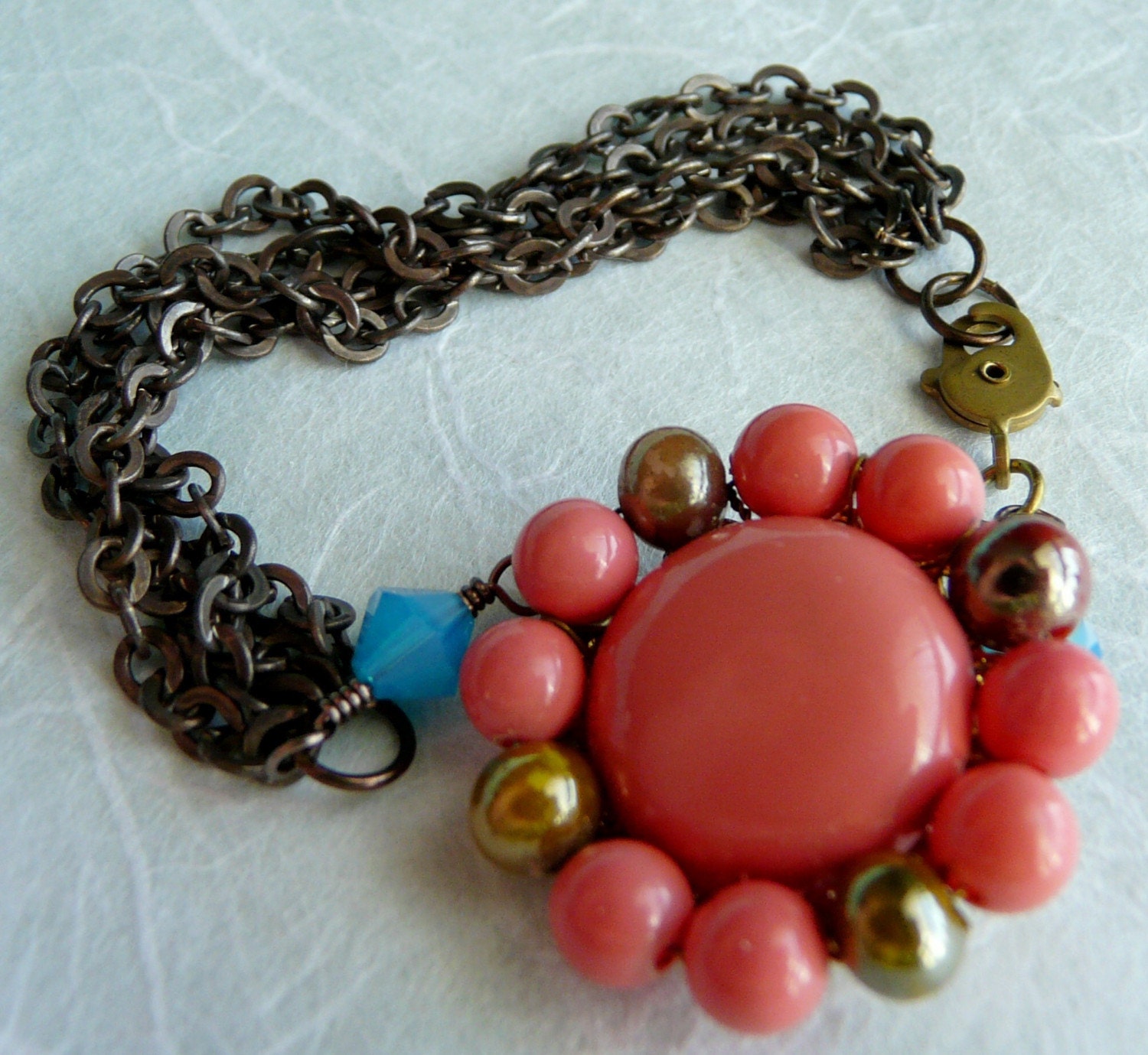 Store Closing SALE - Take 50% Off - Dorothy - Brass and Vintage Earring Bracelet