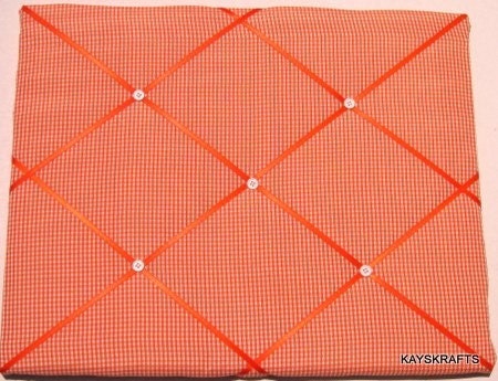Orange Gingham 24X20 Memory Board French Memo Board on Etsy