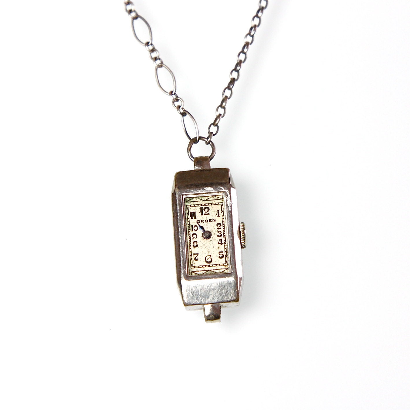 Watch Necklace Sterling Silver Art Deco Vintage - salvagelife