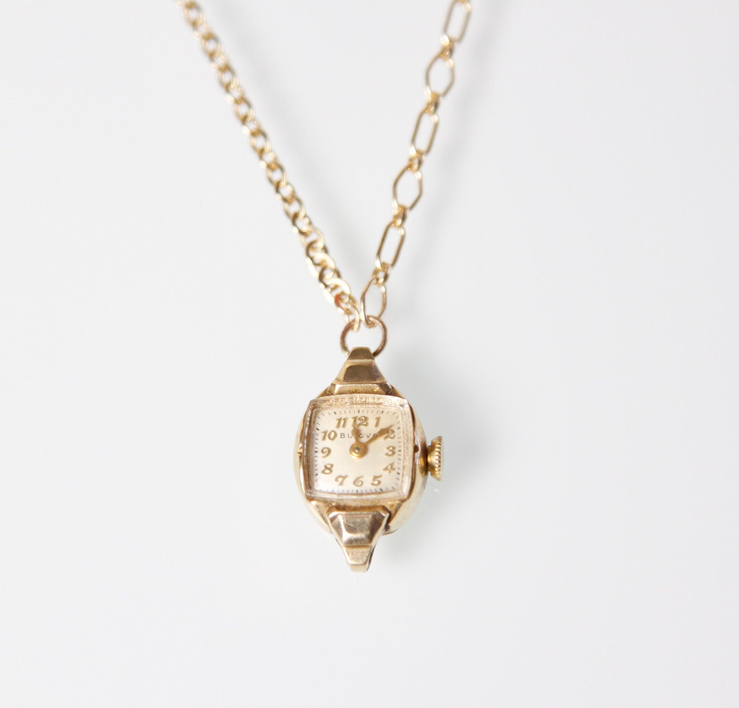RESERVED Petite Watch Necklace Gold Filled Vintage