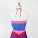 Rainbow Print 1970s Cotton Halter Dress