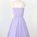 Lilac Full Skirt Vintage Dress with Lace Trim