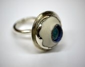 Seaside Ring - Porcelain and Sterling Silver
