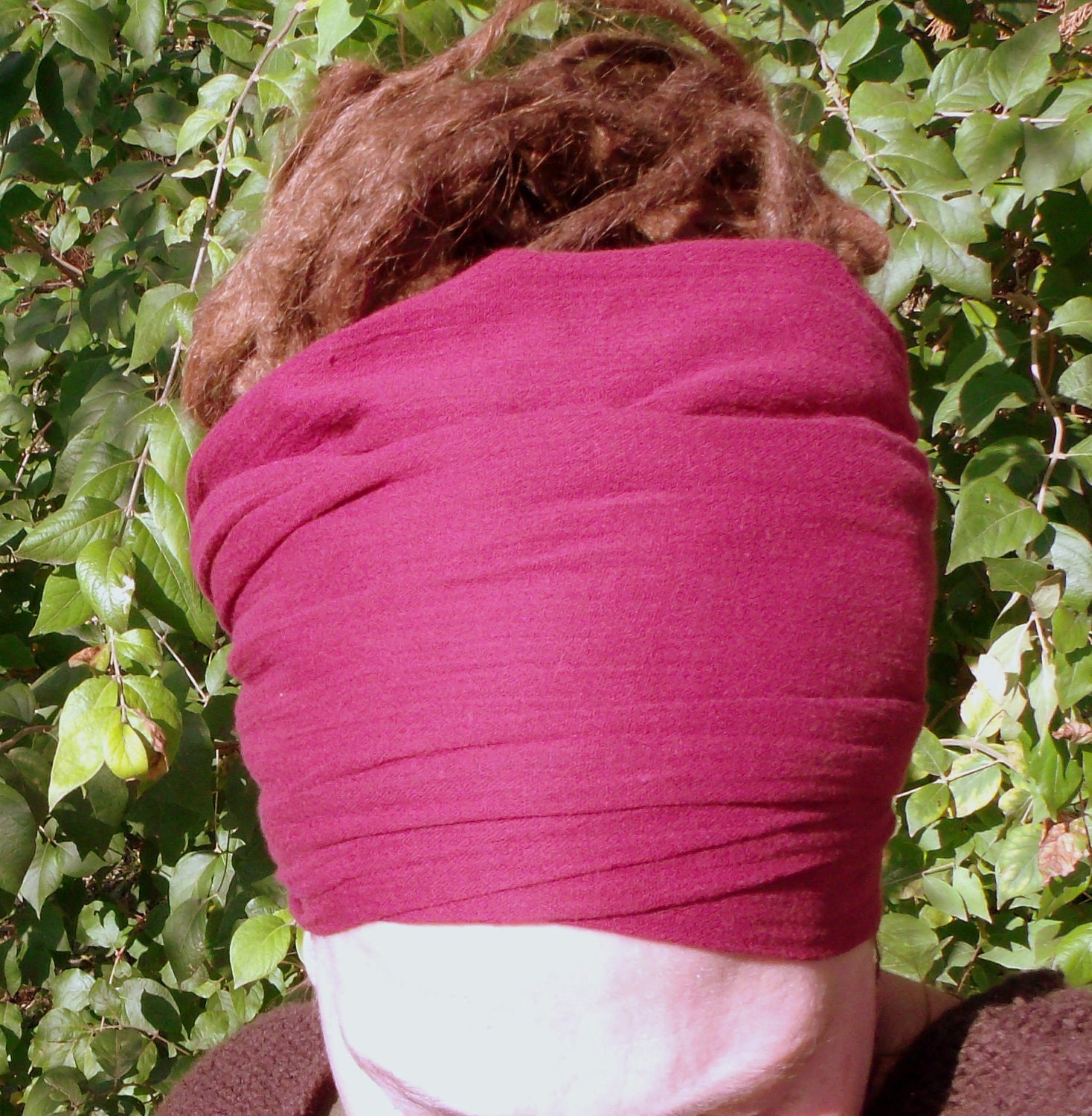 All In One Accessory - Hair Wrap - Hair Scarf - Neck Tie - Turban - Head Wrap - Scarf - Sash - Deep Burgundy Goddess Wrap or Man Wrap