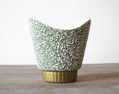 Mid Century Vase Shawnee Pottery Green Confetti