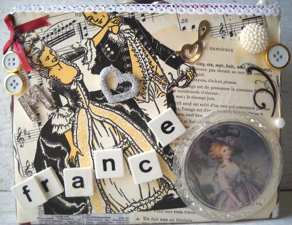 Mixed Media Shadowbox Marie Antoinette's Music Room Diorama
