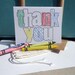 Coloring thank you notecards and envelopes muslin bag with crayons (set of 8)