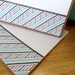 Letterpress stripes notecards in Lagoon Blue and Brown - 5.5 x 4.25 (set of 8)