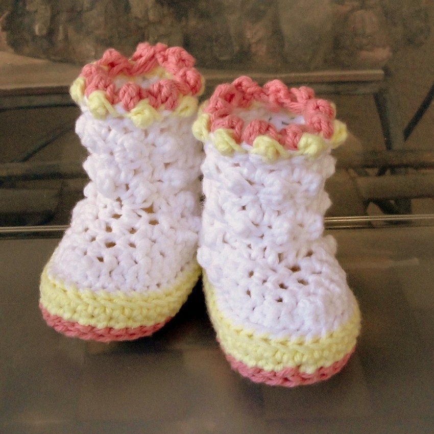 Crochet Pattern 18 Baby Booties Raindrop Boots PDF