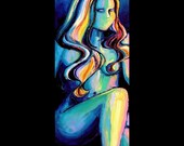 Abstract nude painting impasto art by Aja