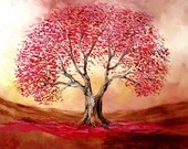 Original painting landscape oil tree huge 2x3 foot art by Aja