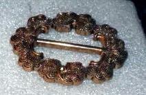 Vintage bronze color Plastic  Victorian style sash buckle