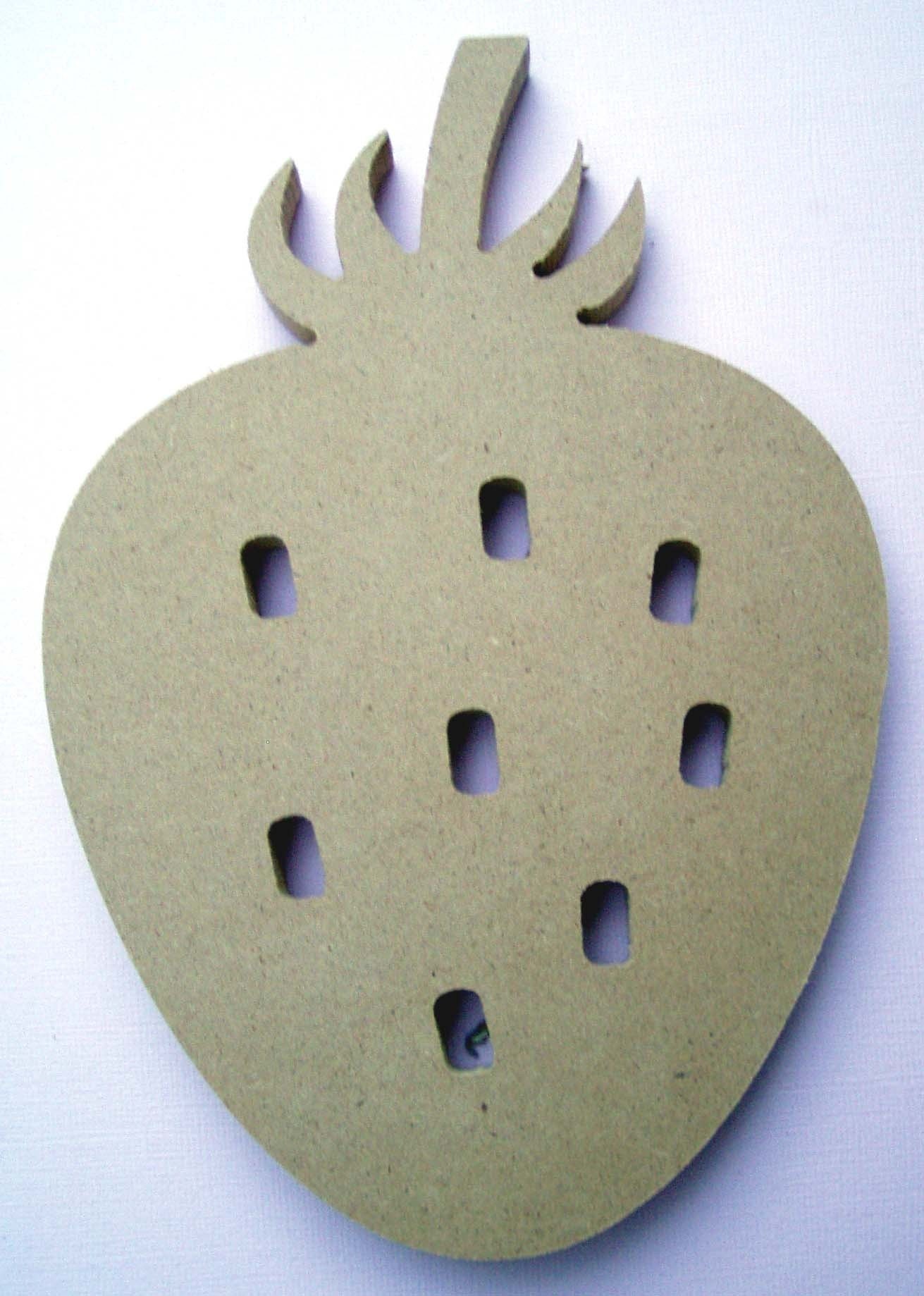 STRAWBERRY 8 inch unfinished MDF wooden shape for scrapbooking, mosaic base work and more