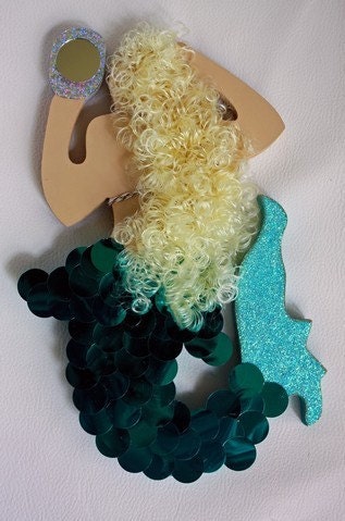 MERMAID WITH MIRROR 8 inch Unfinished Shape