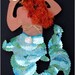 MERMAID WITH MIRROR 8 inch Unfinished Shape