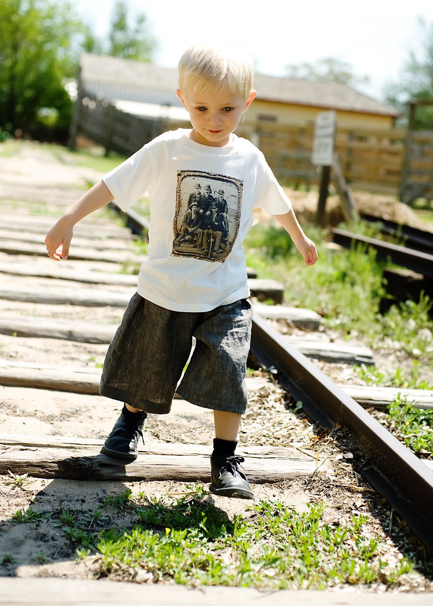 SALE Flinthills Grey Linen Sandbox Shorts...Boy's Prairie Colletion 4 rts ready to ship