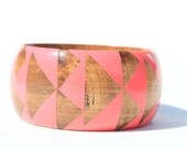 Coral Stained Wood Bangle- S-XL