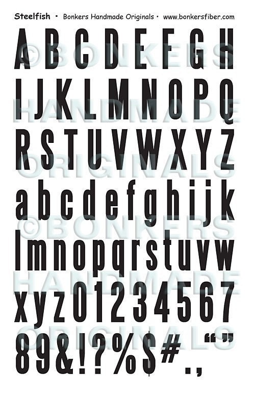 Steelfish Alphabet Rubber Stamp Sheet