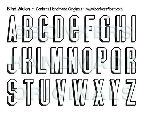 Blind Melon Alphabet Rubber Stamp Sheet