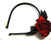 Call me Jayne Leopard Print French Satin and Twin Velvet Rose Metal Headband by Samantha Sultana MADE TO ORDER