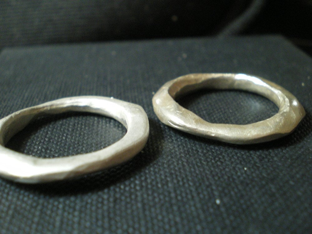 Sterling silver ring - Organic Molten