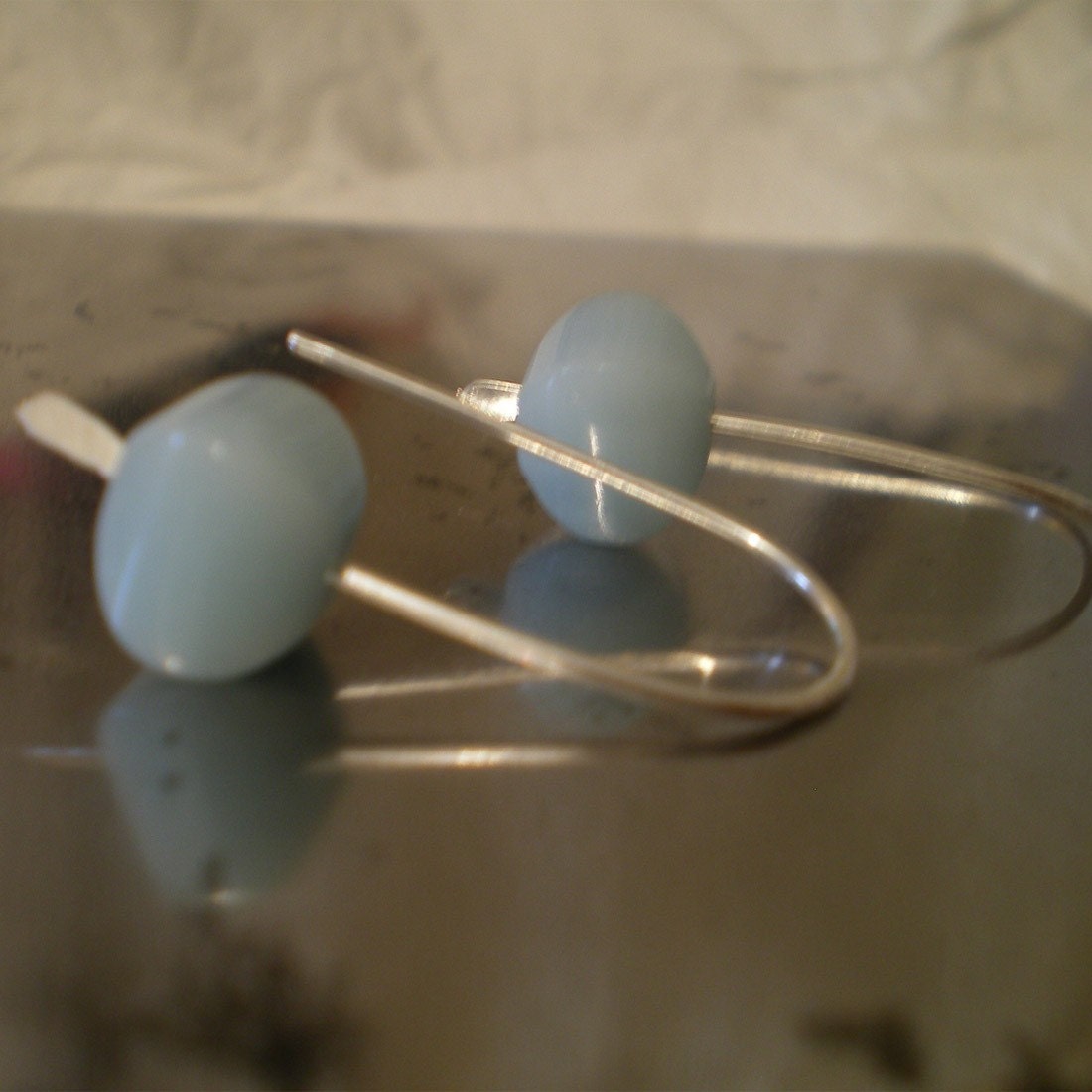Amazonite and sterling silver ear drops