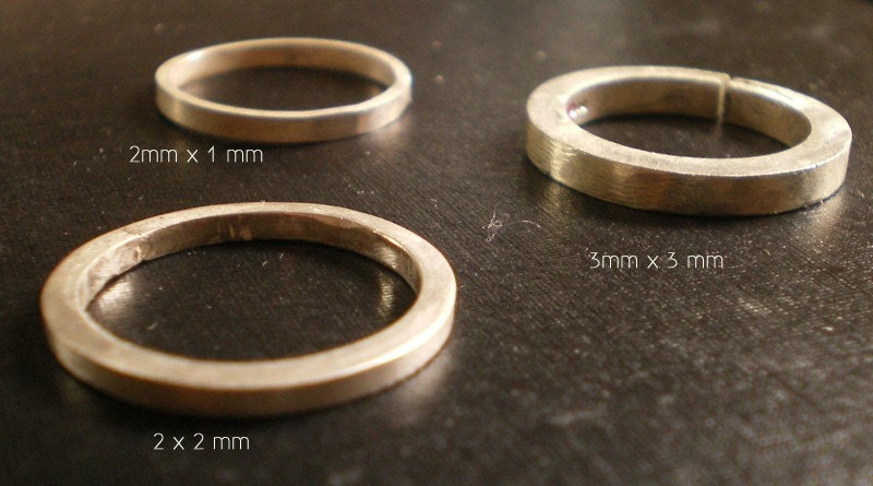 Bothvar - 3mm square sterling silver band - freeshippingfrance