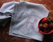 your letter and color - custom hand-embroidered monogram tea/dish/hand towel in various colors