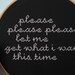smiths please please please... original embroidery wall art - framed in hoop