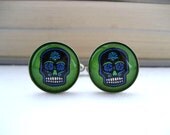 Calavera Cufflinks, Dia de los Muertos Jewelry