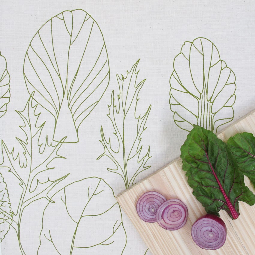 Tea towel - Salad Pack, in Leafy Green