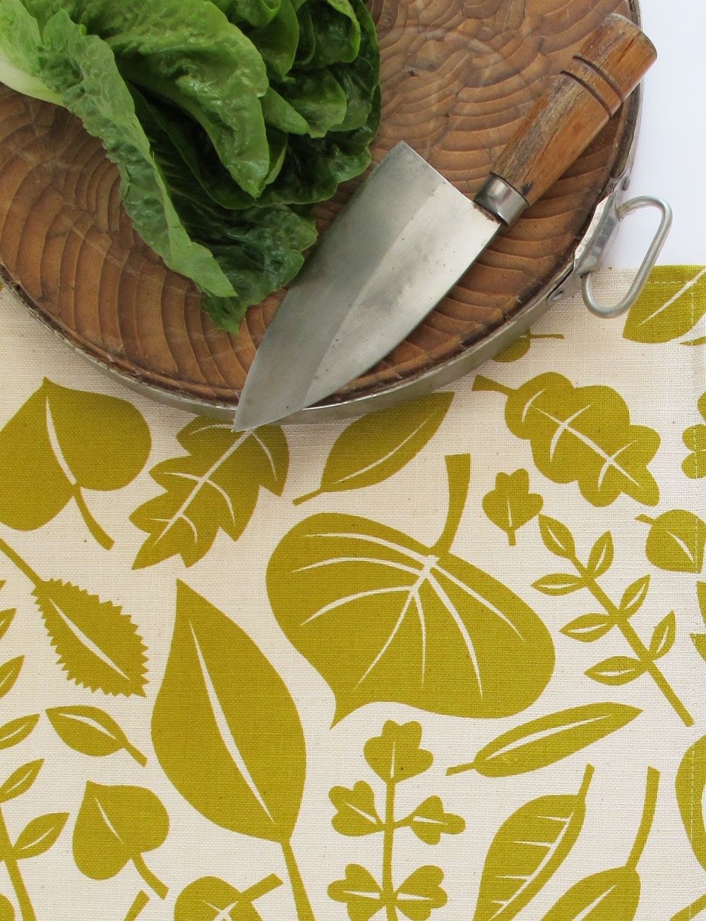 Leaves tea towel - in autumn gold