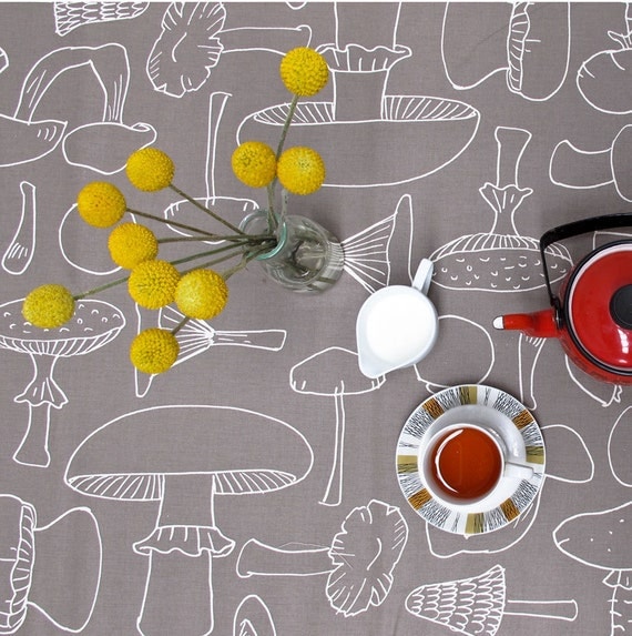 Tablecloth - Mushrooms, in Loam