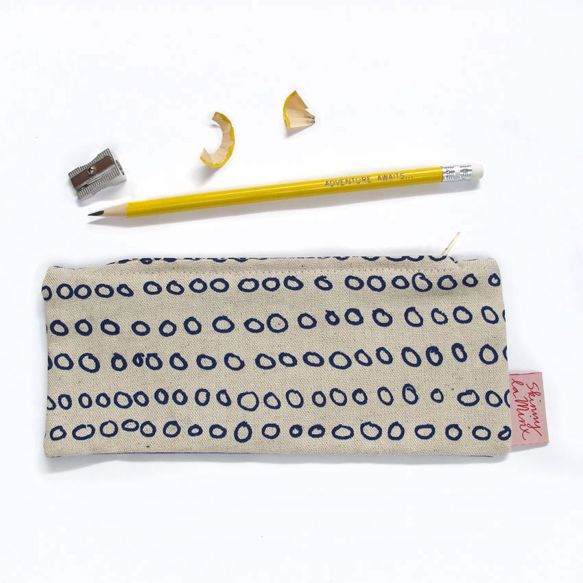 Pencil Bag - Abacus, in Inky Blue