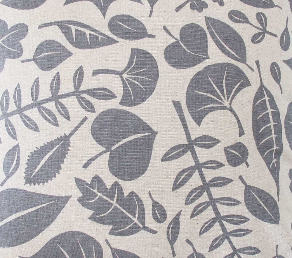 Leaves cushion cover 50x50cm - winter grey