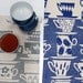 Tea towel - Everyone Came to Tea, in china blue