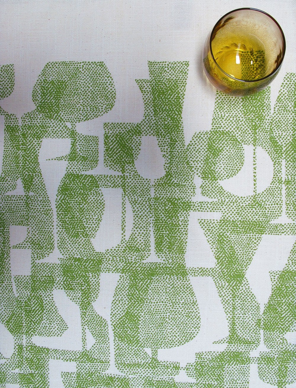 Tea towel - Shadow Glass, in green glass