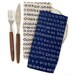 Table Napkin pair - Abacus, in Inky Blue