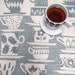 Tea towel - Everyone Came to Tea, in wedgewood
