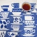Tea towel - Everyone Came to Tea, in china blue